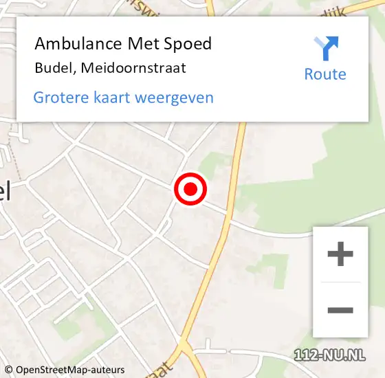 Locatie op kaart van de 112 melding: Ambulance Met Spoed Naar Budel, Meidoornstraat op 16 juli 2017 01:54