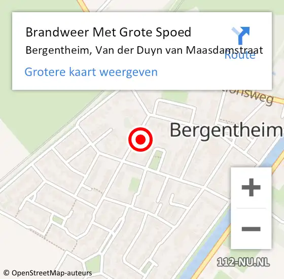 Locatie op kaart van de 112 melding: Brandweer Met Grote Spoed Naar Bergentheim, Van der Duyn van Maasdamstraat op 16 juli 2017 03:58