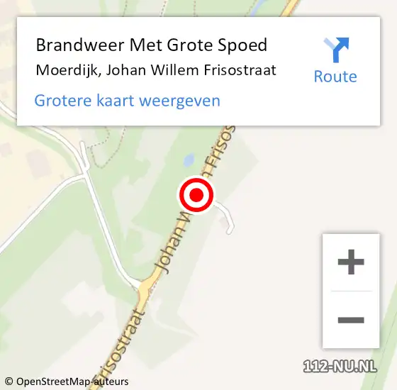 Locatie op kaart van de 112 melding: Brandweer Met Grote Spoed Naar Moerdijk, Johan Willem Frisostraat op 16 juli 2017 04:12