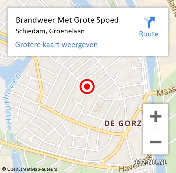 Locatie op kaart van de 112 melding: Brandweer Met Grote Spoed Naar Schiedam, Groenelaan op 16 juli 2017 04:13