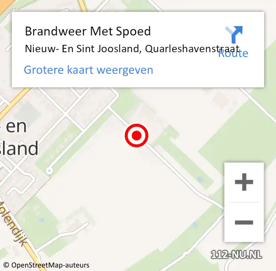 Locatie op kaart van de 112 melding: Brandweer Met Spoed Naar Nieuw- En Sint Joosland, Quarleshavenstraat op 16 juli 2017 04:42