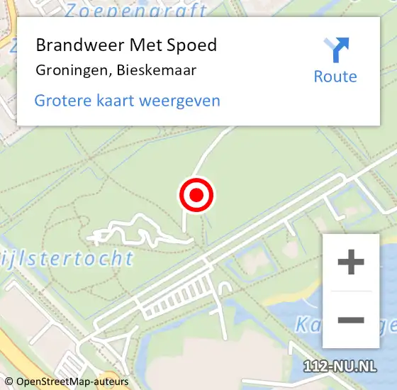 Locatie op kaart van de 112 melding: Brandweer Met Spoed Naar Groningen, Bieskemaar op 16 juli 2017 05:36