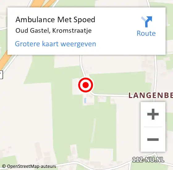 Locatie op kaart van de 112 melding: Ambulance Met Spoed Naar Oud Gastel, Kromstraatje op 16 juli 2017 08:30