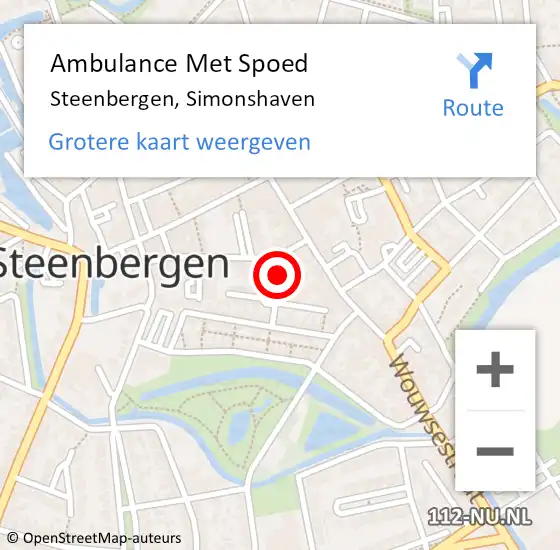 Locatie op kaart van de 112 melding: Ambulance Met Spoed Naar Steenbergen, Simonshaven op 16 juli 2017 08:55