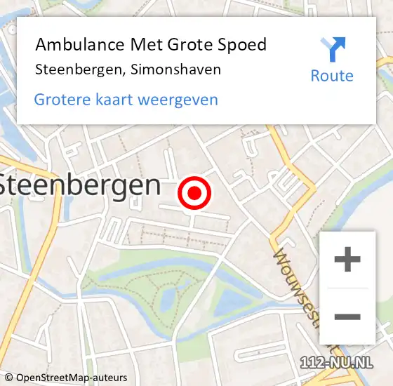 Locatie op kaart van de 112 melding: Ambulance Met Grote Spoed Naar Steenbergen, Simonshaven op 16 juli 2017 08:58