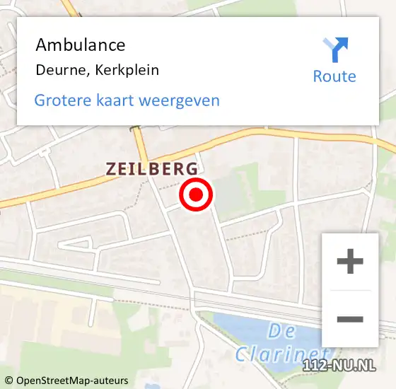 Locatie op kaart van de 112 melding: Ambulance Deurne, Kerkplein op 16 juli 2017 09:25