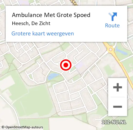 Locatie op kaart van de 112 melding: Ambulance Met Grote Spoed Naar Heesch, De Zicht op 16 juli 2017 10:29