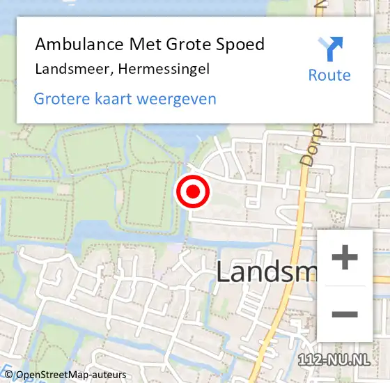 Locatie op kaart van de 112 melding: Ambulance Met Grote Spoed Naar Landsmeer, Hermessingel op 16 juli 2017 10:47