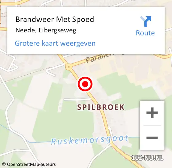 Locatie op kaart van de 112 melding: Brandweer Met Spoed Naar Neede, Eibergseweg op 16 juli 2017 10:51