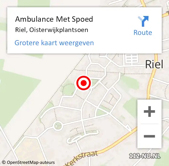 Locatie op kaart van de 112 melding: Ambulance Met Spoed Naar Riel, Oisterwijkplantsoen op 16 juli 2017 10:54