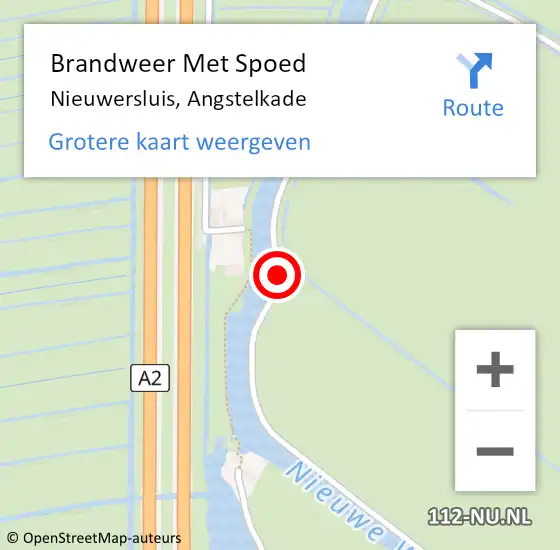 Locatie op kaart van de 112 melding: Brandweer Met Spoed Naar Nieuwersluis, Angstelkade op 16 juli 2017 11:02