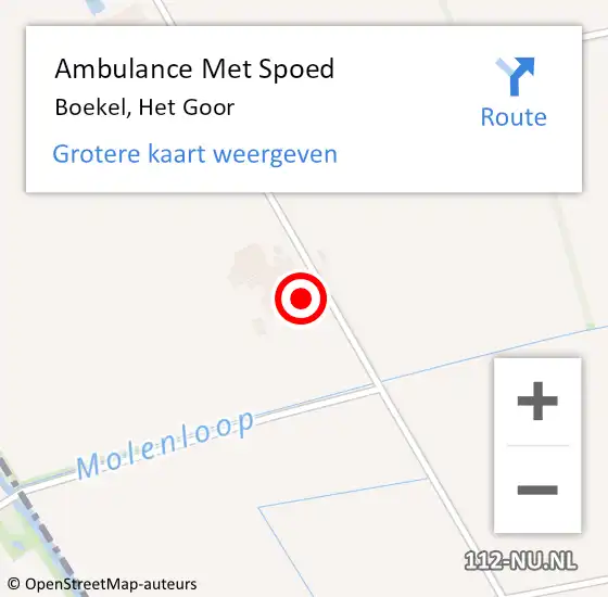 Locatie op kaart van de 112 melding: Ambulance Met Spoed Naar Boekel, Het Goor op 16 juli 2017 11:47