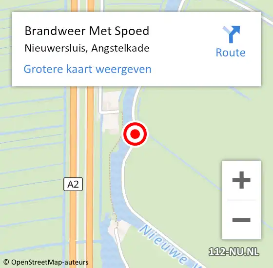 Locatie op kaart van de 112 melding: Brandweer Met Spoed Naar Nieuwersluis, Angstelkade op 16 juli 2017 11:59