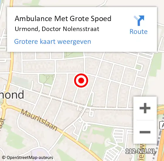 Locatie op kaart van de 112 melding: Ambulance Met Grote Spoed Naar Urmond, Doctor Nolensstraat op 27 januari 2014 08:56