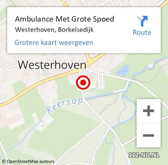 Locatie op kaart van de 112 melding: Ambulance Met Grote Spoed Naar Westerhoven, Borkelsedijk op 16 juli 2017 13:05