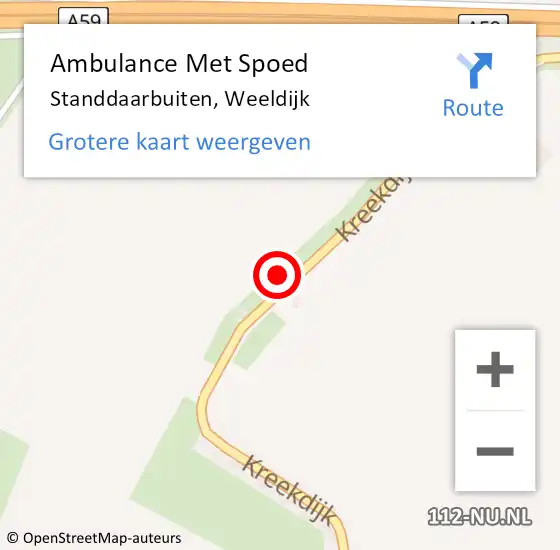 Locatie op kaart van de 112 melding: Ambulance Met Spoed Naar Standdaarbuiten, Weeldijk op 16 juli 2017 13:59