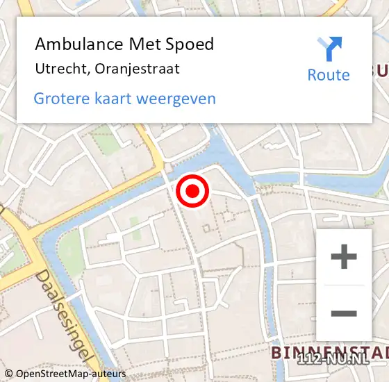 Locatie op kaart van de 112 melding: Ambulance Met Spoed Naar Utrecht, Oranjestraat op 16 juli 2017 14:01