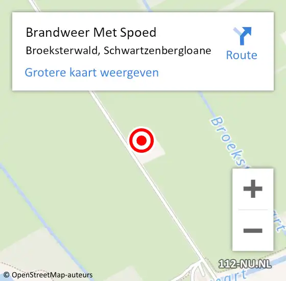Locatie op kaart van de 112 melding: Brandweer Met Spoed Naar Broeksterwald, Schwartzenbergloane op 16 juli 2017 14:34