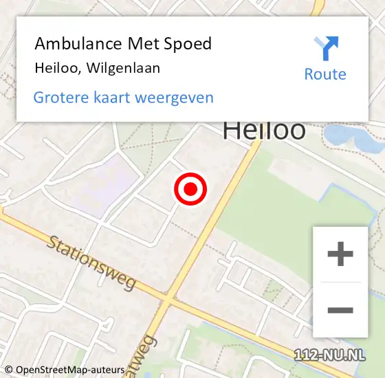 Locatie op kaart van de 112 melding: Ambulance Met Spoed Naar Heiloo, Wilgenlaan op 16 juli 2017 15:00