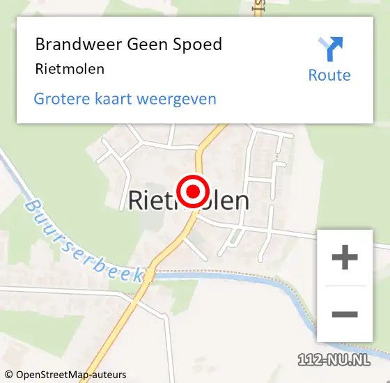 Locatie op kaart van de 112 melding: Brandweer Geen Spoed Naar Rietmolen op 16 juli 2017 16:34