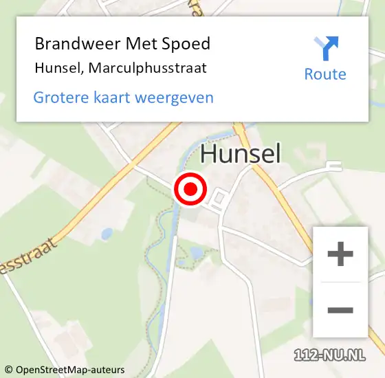 Locatie op kaart van de 112 melding: Brandweer Met Spoed Naar Hunsel, Marculphusstraat op 16 juli 2017 18:10