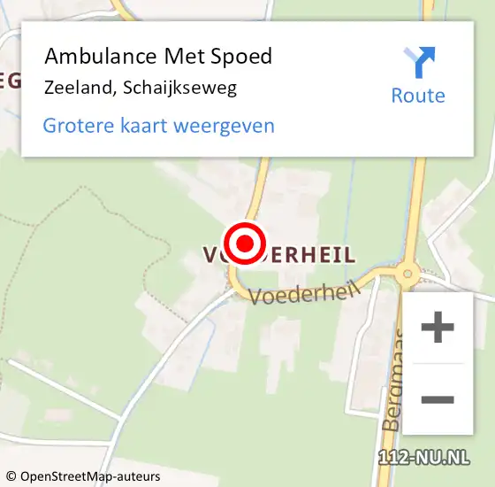 Locatie op kaart van de 112 melding: Ambulance Met Spoed Naar Zeeland, Schaijkseweg op 16 juli 2017 18:52