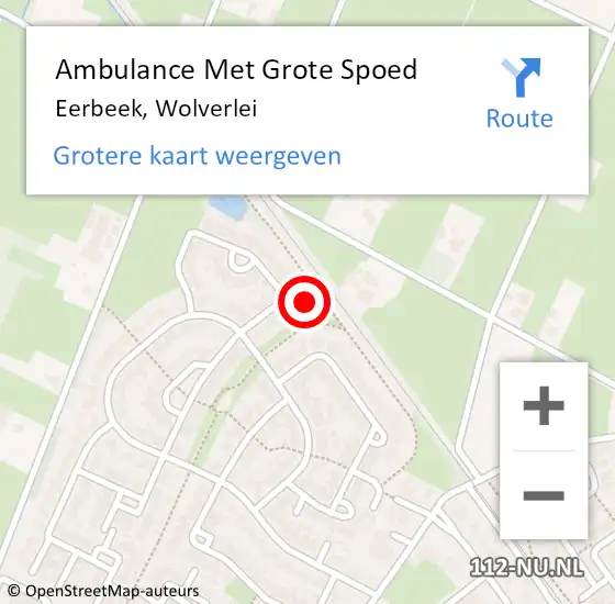 Locatie op kaart van de 112 melding: Ambulance Met Grote Spoed Naar Eerbeek, Wolverlei op 16 juli 2017 19:03