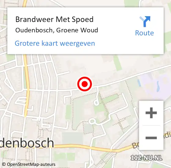 Locatie op kaart van de 112 melding: Brandweer Met Spoed Naar Oudenbosch, Groene Woud op 16 juli 2017 19:30