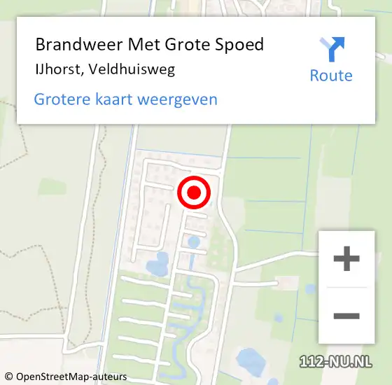 Locatie op kaart van de 112 melding: Brandweer Met Grote Spoed Naar IJhorst, Veldhuisweg op 16 juli 2017 19:49