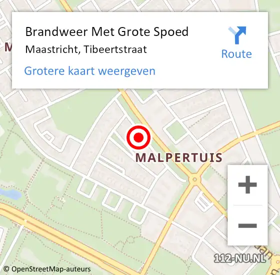 Locatie op kaart van de 112 melding: Brandweer Met Grote Spoed Naar Maastricht, Tibeertstraat op 16 juli 2017 21:13