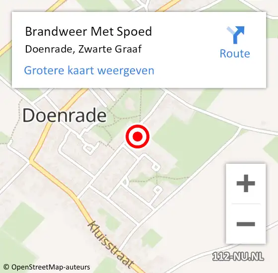 Locatie op kaart van de 112 melding: Brandweer Met Spoed Naar Doenrade, Zwarte Graaf op 16 juli 2017 21:58