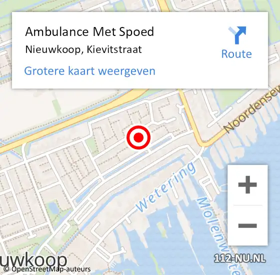 Locatie op kaart van de 112 melding: Ambulance Met Spoed Naar Nieuwkoop, Kievitstraat op 27 januari 2014 09:29