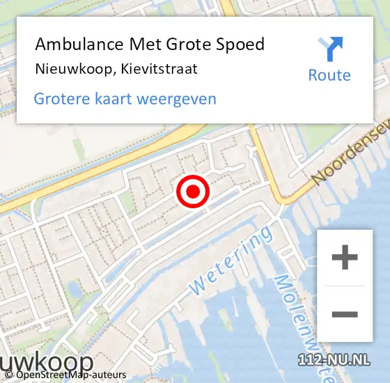 Locatie op kaart van de 112 melding: Ambulance Met Grote Spoed Naar Nieuwkoop, Kievitstraat op 27 januari 2014 09:32