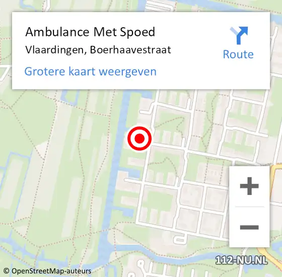 Locatie op kaart van de 112 melding: Ambulance Met Spoed Naar Vlaardingen, Boerhaavestraat op 17 juli 2017 04:08