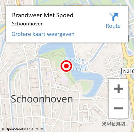 Locatie op kaart van de 112 melding: Brandweer Met Spoed Naar Schoonhoven op 17 juli 2017 08:11