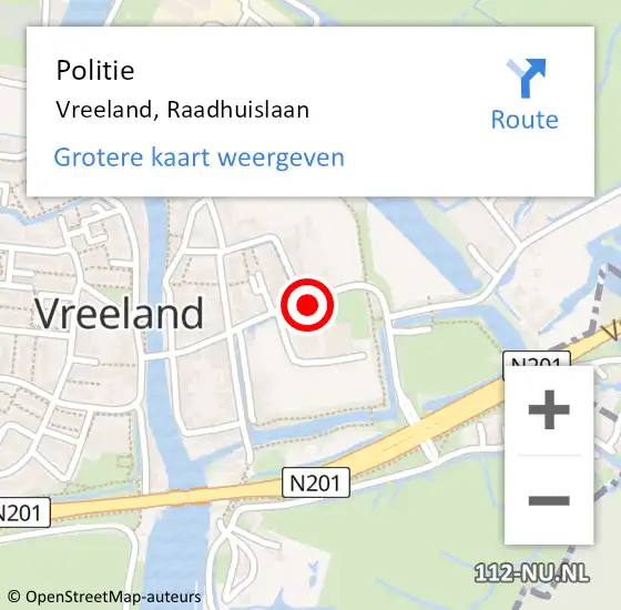 Locatie op kaart van de 112 melding: Politie Vreeland, Raadhuislaan op 17 juli 2017 08:12