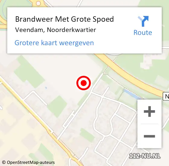 Locatie op kaart van de 112 melding: Brandweer Met Grote Spoed Naar Veendam, Noorderkwartier op 17 juli 2017 08:16