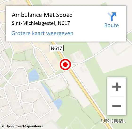 Locatie op kaart van de 112 melding: Ambulance Met Spoed Naar Sint-Michielsgestel, N617 op 17 juli 2017 10:06