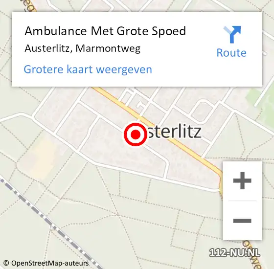 Locatie op kaart van de 112 melding: Ambulance Met Grote Spoed Naar Austerlitz, Marmontweg op 17 juli 2017 10:41
