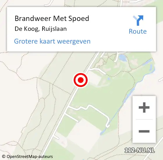 Locatie op kaart van de 112 melding: Brandweer Met Spoed Naar De Koog, Ruijslaan op 17 juli 2017 11:01