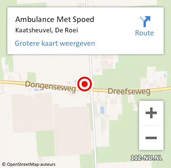 Locatie op kaart van de 112 melding: Ambulance Met Spoed Naar Kaatsheuvel, De Roei op 17 juli 2017 11:24