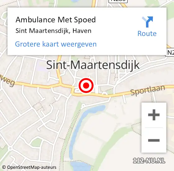 Locatie op kaart van de 112 melding: Ambulance Met Spoed Naar Sint Maartensdijk, Haven op 17 juli 2017 11:52