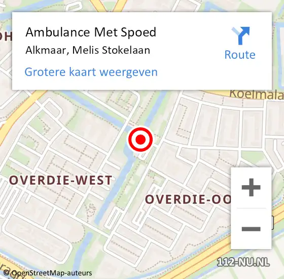 Locatie op kaart van de 112 melding: Ambulance Met Spoed Naar Alkmaar, Melis Stokelaan op 17 juli 2017 12:43