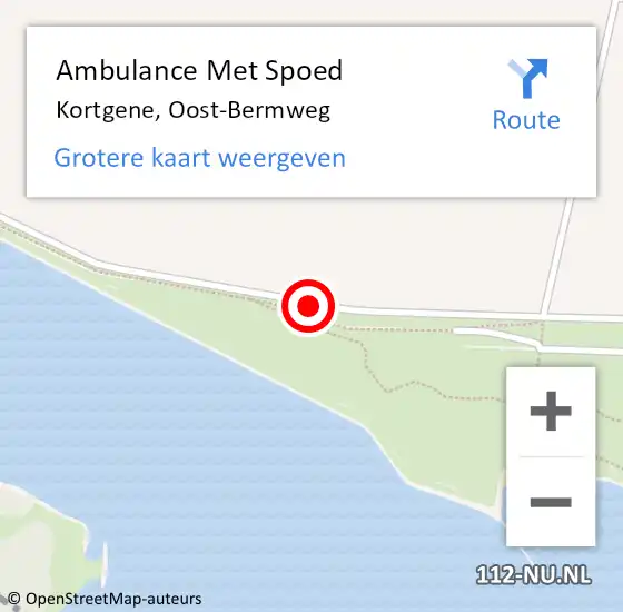 Locatie op kaart van de 112 melding: Ambulance Met Spoed Naar Kortgene, Oost-Bermweg op 17 juli 2017 14:25