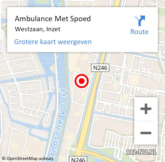 Locatie op kaart van de 112 melding: Ambulance Met Spoed Naar Westzaan, Inzet op 17 juli 2017 16:07