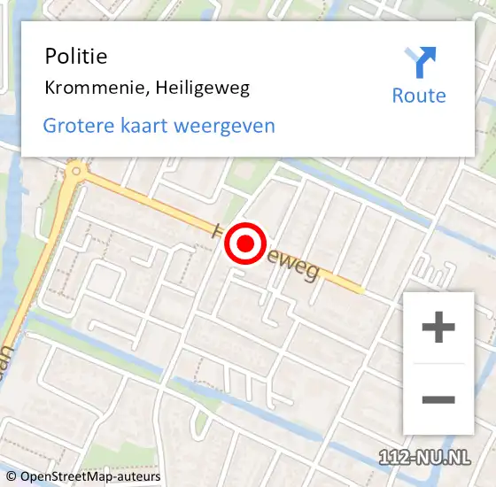 Locatie op kaart van de 112 melding: Politie Krommenie, Heiligeweg op 17 juli 2017 16:25