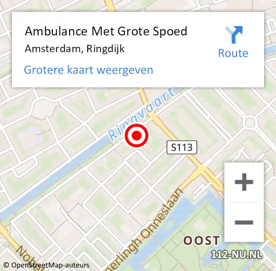Locatie op kaart van de 112 melding: Ambulance Met Grote Spoed Naar Amsterdam, Ringdijk op 17 juli 2017 16:28