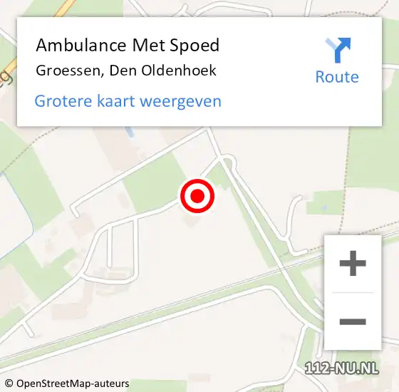 Locatie op kaart van de 112 melding: Ambulance Met Spoed Naar Groessen, Den Oldenhoek op 17 juli 2017 16:36