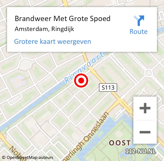 Locatie op kaart van de 112 melding: Brandweer Met Grote Spoed Naar Amsterdam, Ringdijk op 17 juli 2017 16:40