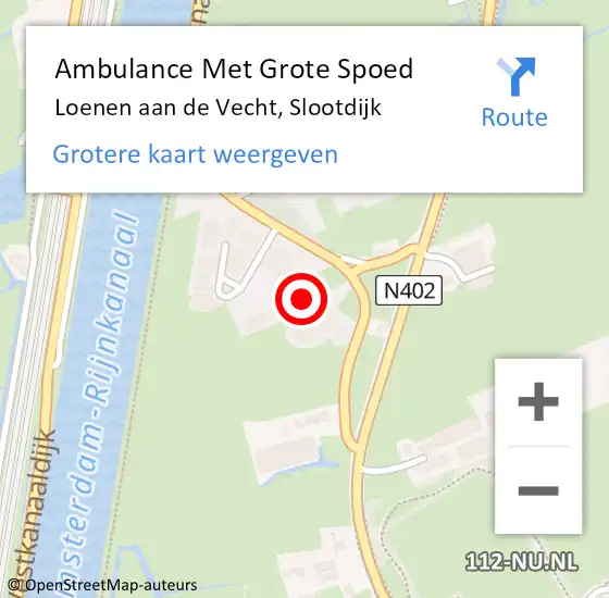 Locatie op kaart van de 112 melding: Ambulance Met Grote Spoed Naar Loenen aan de Vecht, Slootdijk op 17 juli 2017 16:42